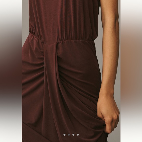 NWT Anthropologie DOLAN Sleeveless Draped Maxi Dress in Wine Size Large - Picture 3 of 16